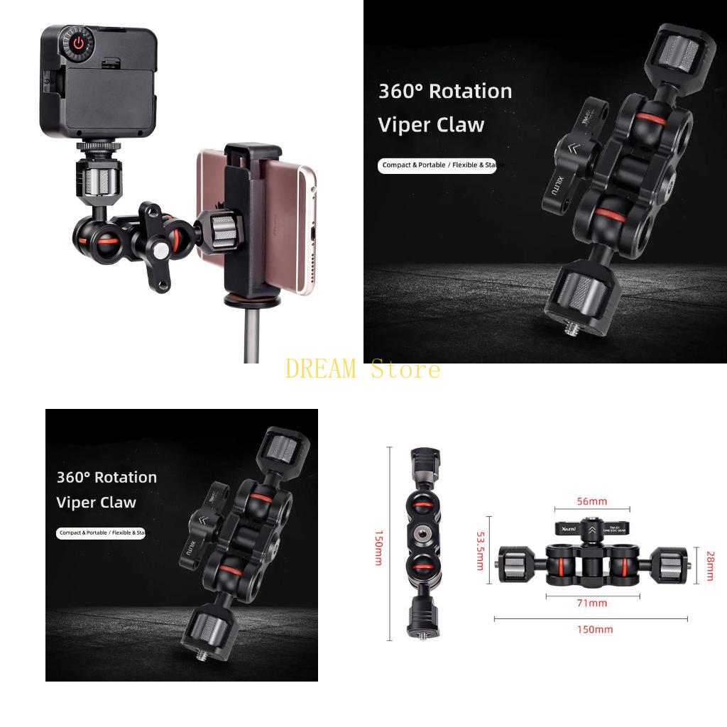 Monitor Arm Single - Scharnierende camerahouder met dubbele kogelkoppen, draagarm