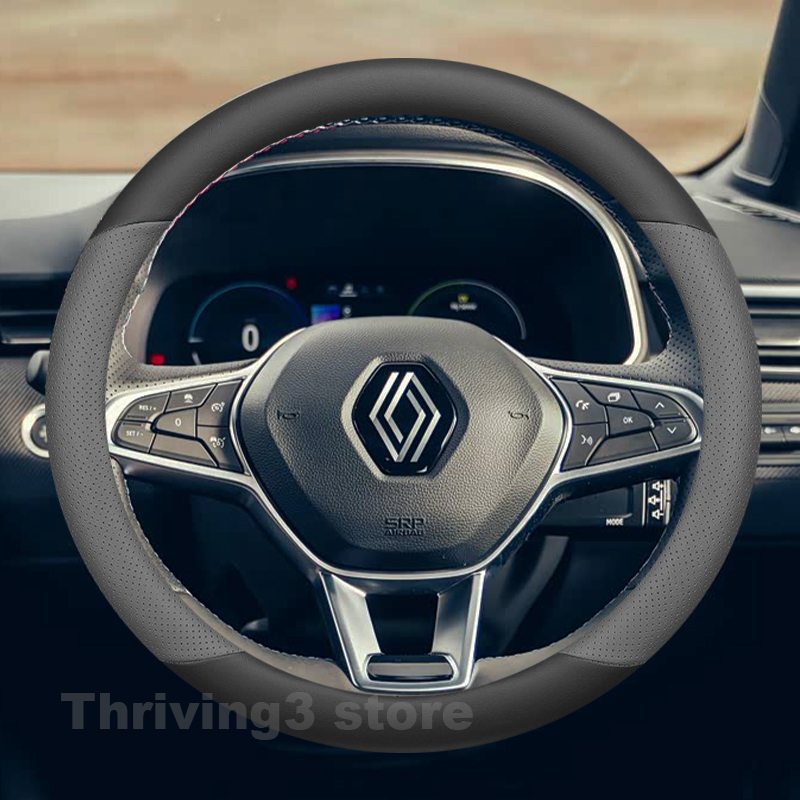 Tech Accessories Hub - Lederen Auto Stuurhoes Voor Renault Clio