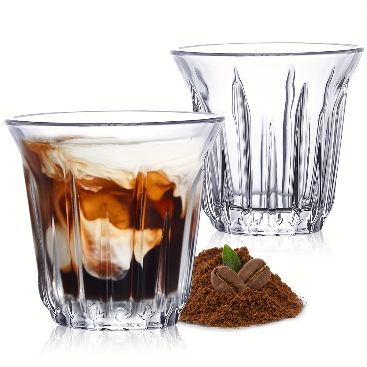 Tech Accessories For Office - 2-pack espressokopjes, glazen kopjes voor koffie,
