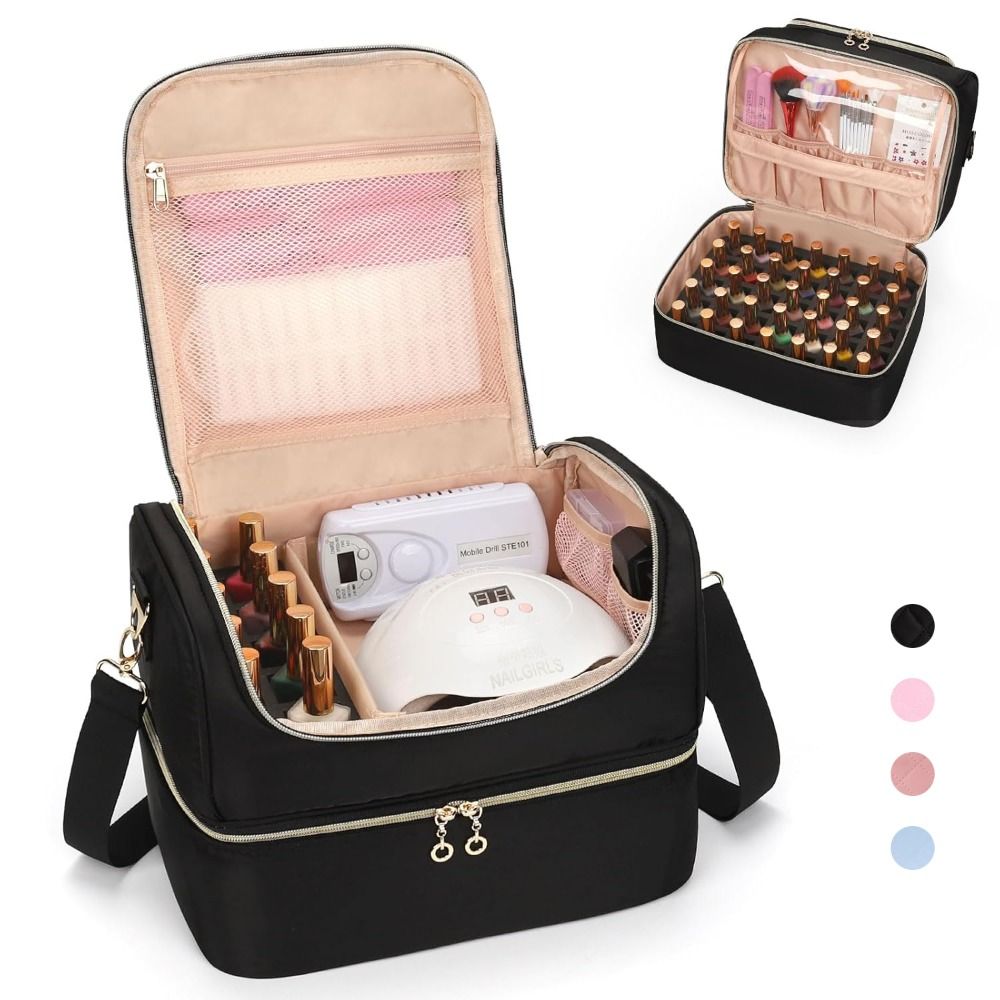 Tech Woven Accessories - Dubbele laag nagellak opbergtas, ruimte voor