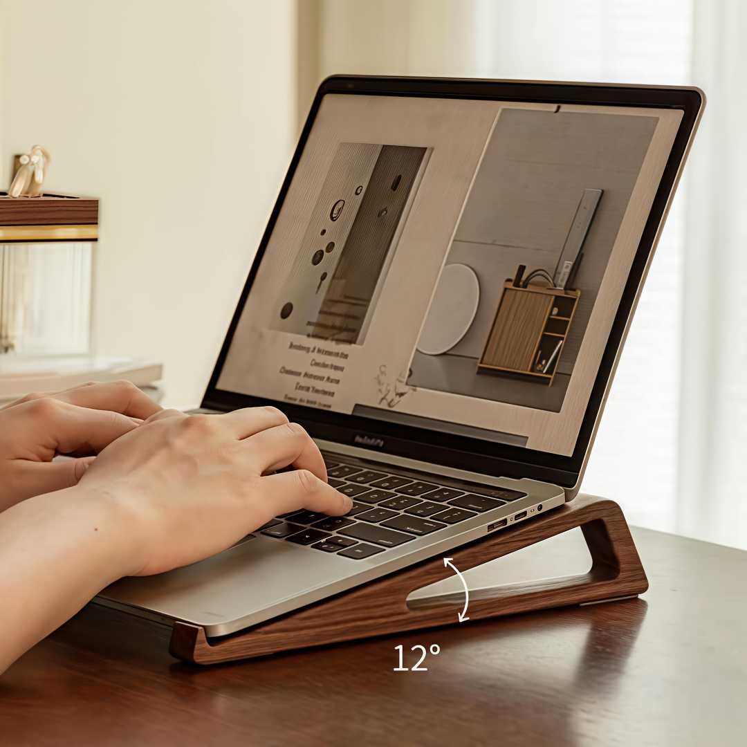 Laptop Stand Bamboo - Draagbare opvouwbare houten laptopstandaard - Ergonomisch