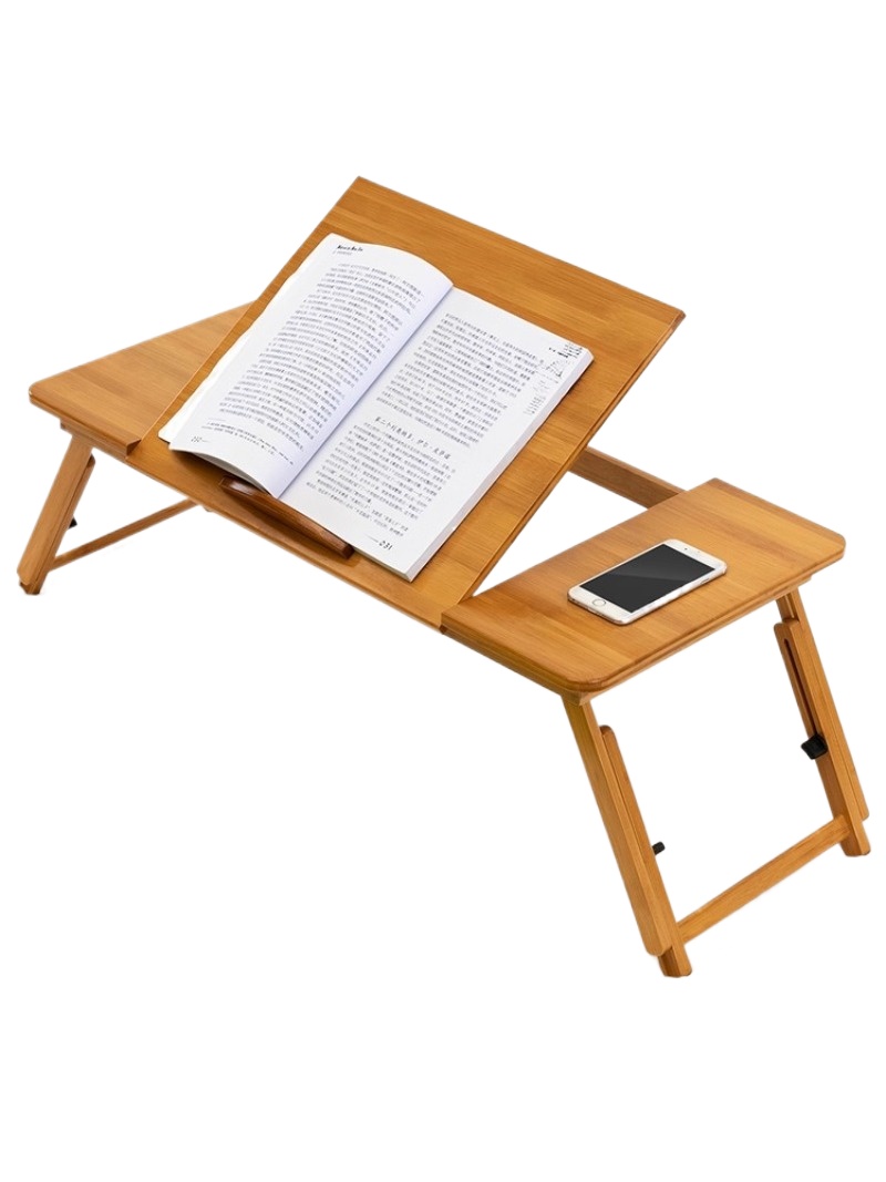 Laptop Stand Bamboo - Verstelbare bamboe laptopstandaard, opvouwbaar computerbureau met
