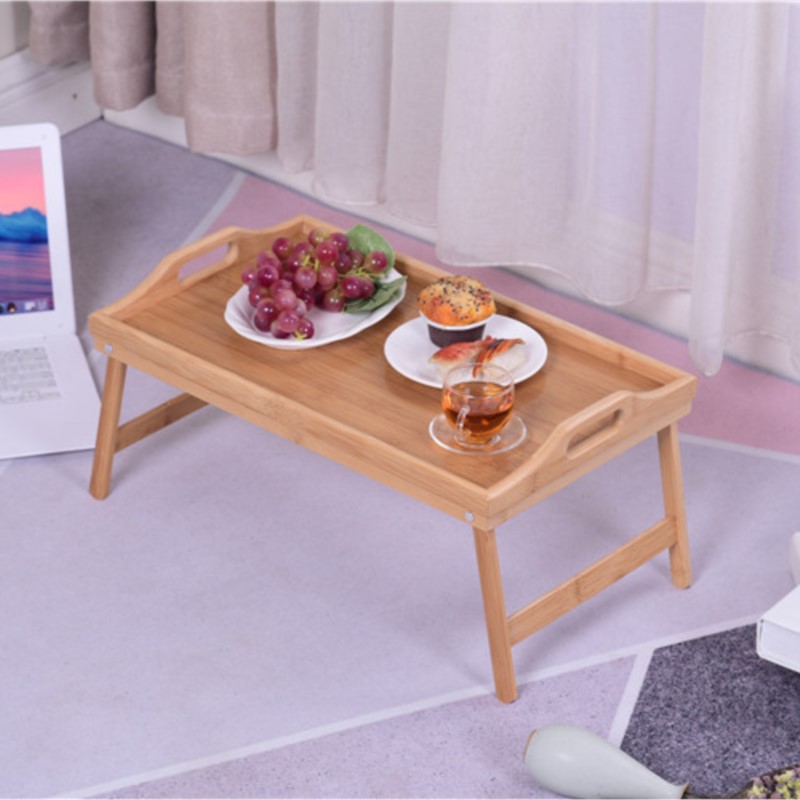 Laptop Stand Bamboo - Draagbare Bamboe Houten Bed Dienblad Ontbijttafel