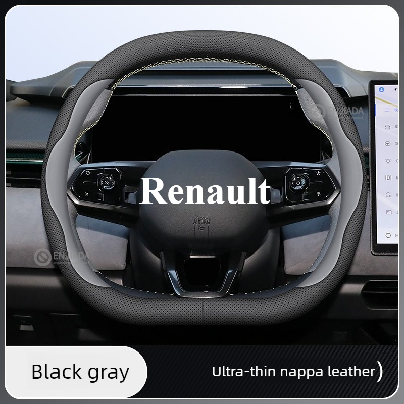 Tech Accessories Hub - Lederen Auto Stuurhoes voor Renault Austral