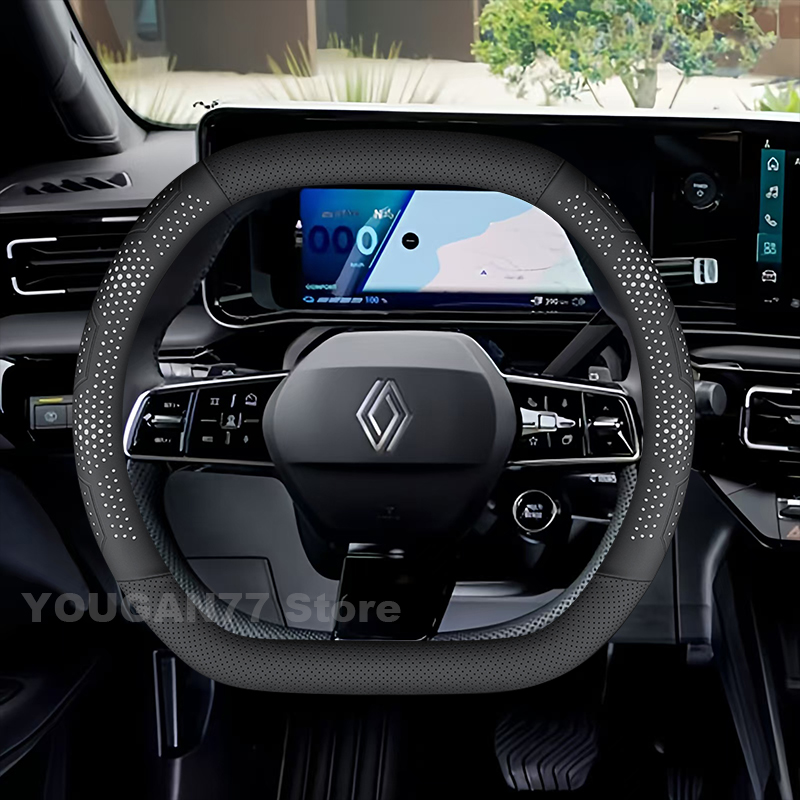 Tech Accessories Hub - Lederen Auto Stuurhoes Voor Renault R