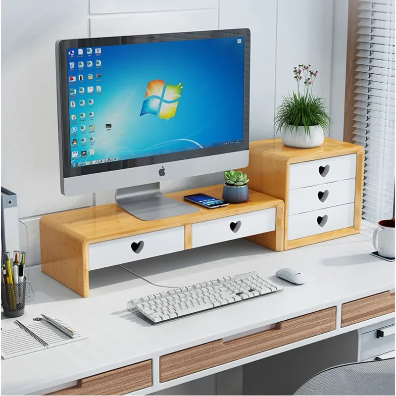 Laptop Stand Bamboo - Natuurlijke bamboe bureaustandaard Nordic eenvoudige laptopstandaard