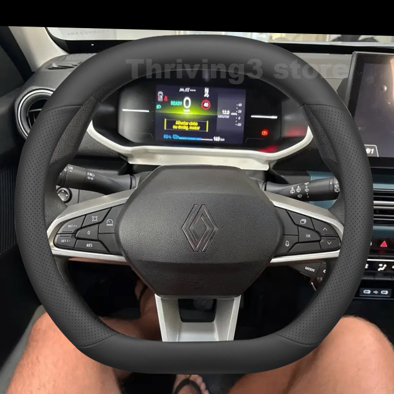 Tech Accessories Hub - Lederen Auto Stuurhoes Voor Renault 5