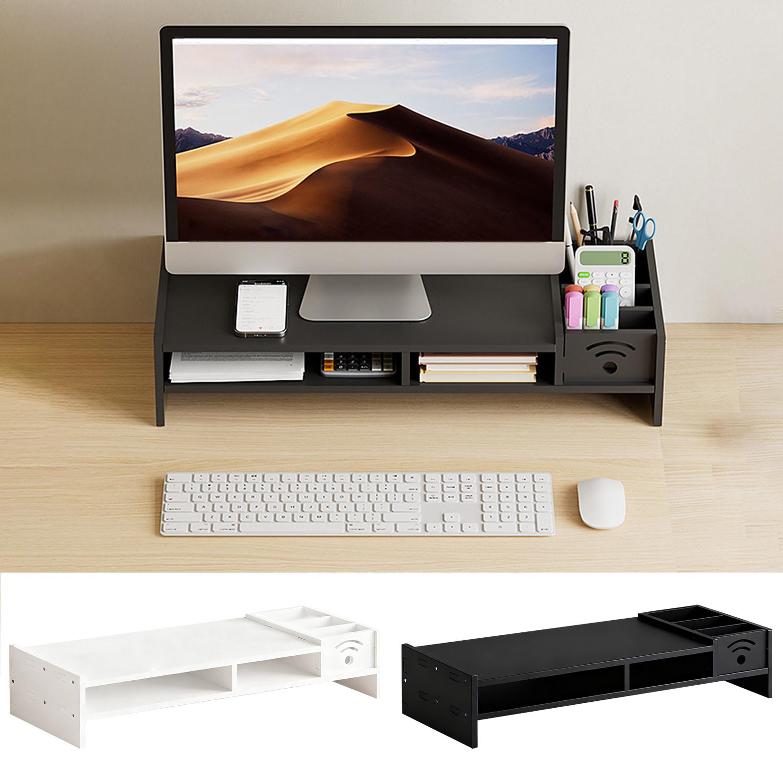 Laptop Stand Bamboo - Monitorstandaard voor bureau 2-laags bureauhouder 4,3