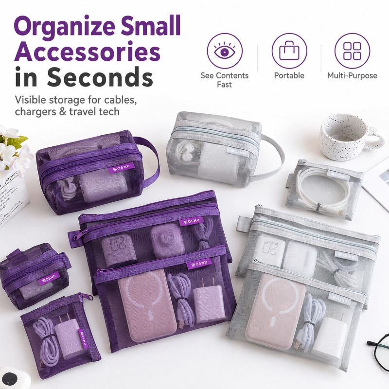 6-delige draagbare mesh tech-a - Tech Woven Accessories recensie en prijs