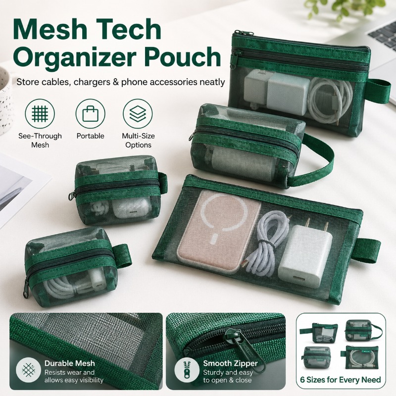 6-delige Mesh Tech Organizer P - Tech Woven Accessories recensie en prijs