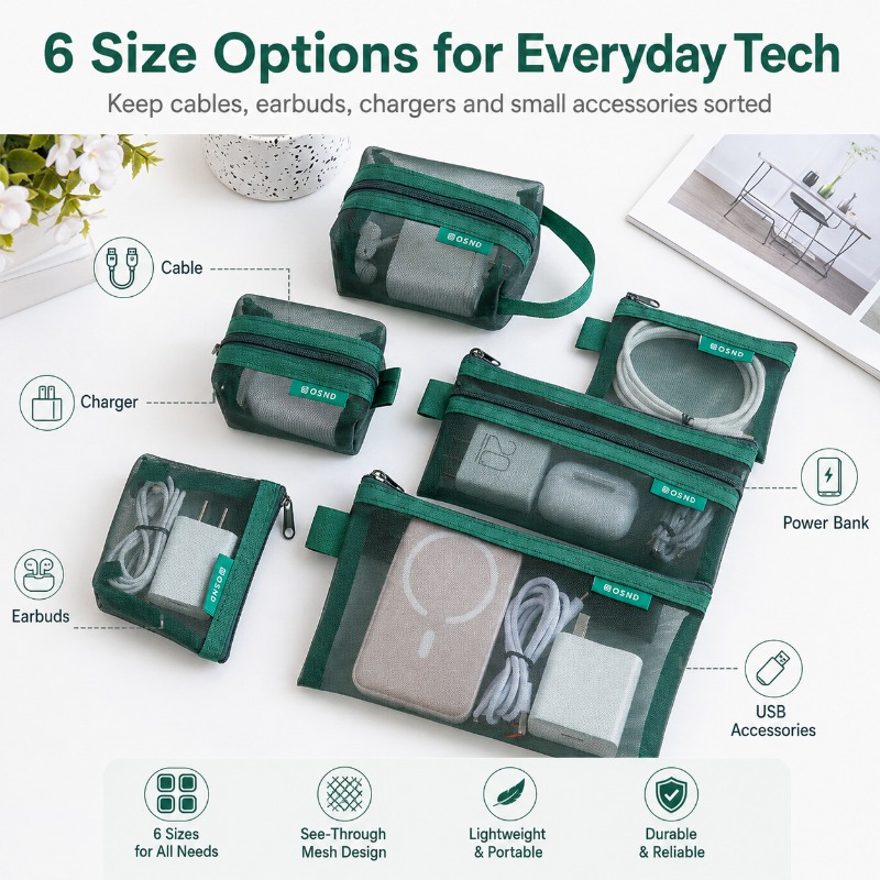 6-delige Mesh Tech Organizer P - Tech Woven Accessories recensie en prijs